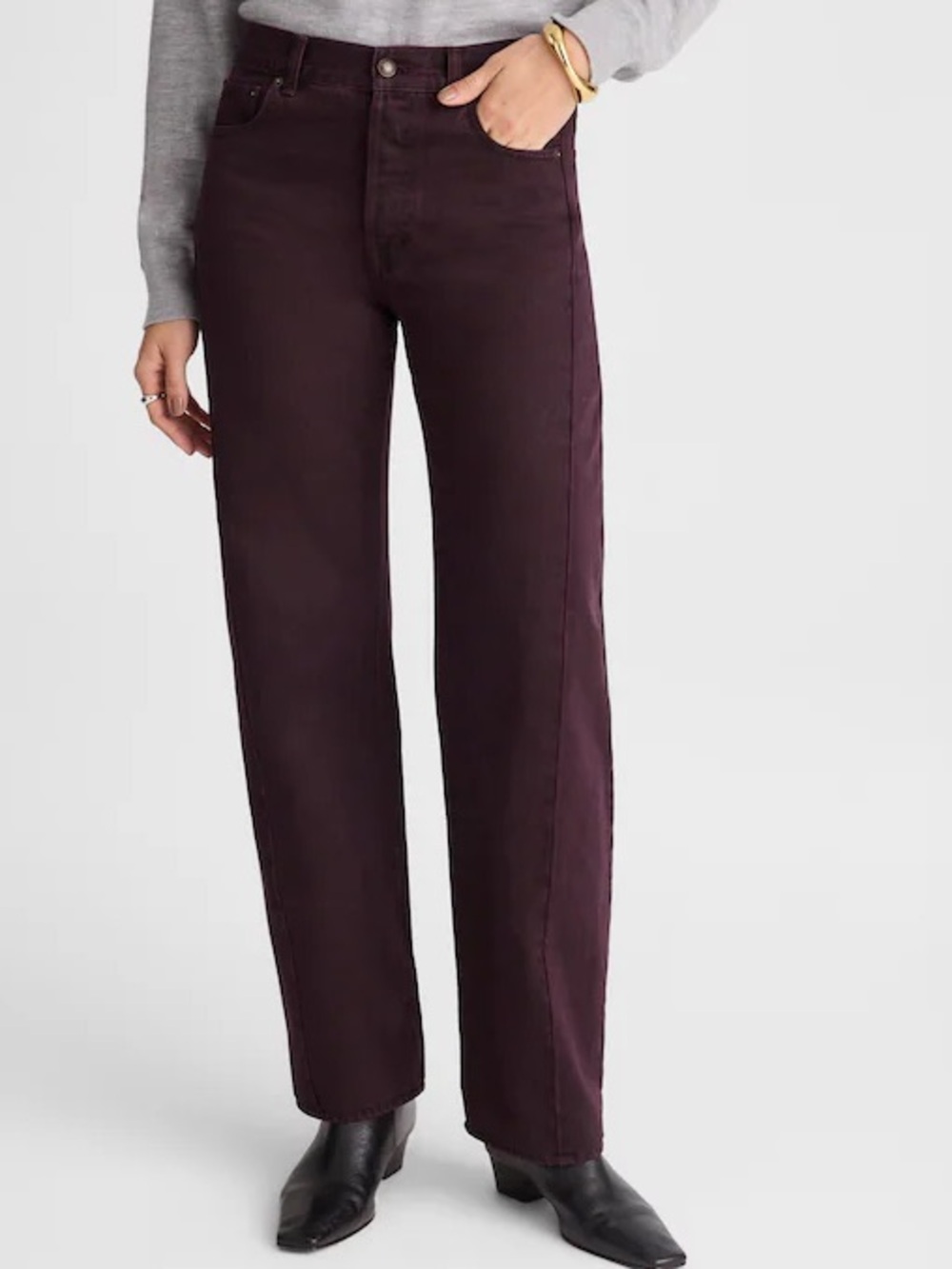 Madewell PIECED BARREL-LEG JEANS 24P Dark Burgundy Barrel leg Jeans